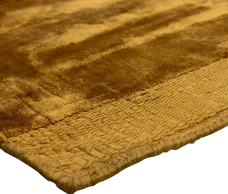 Detailansicht des honiggelben Woood Teppichs »Tammo«.