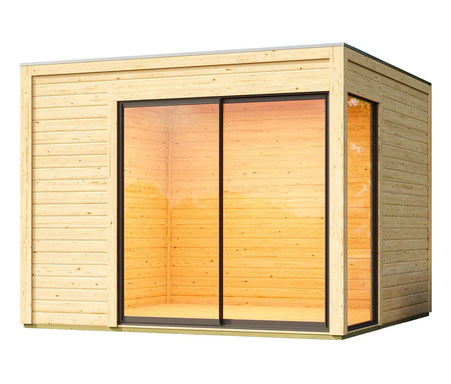 Karibu modernes Gartenhaus mit Schiebetür »Noelia«, 38 mm.