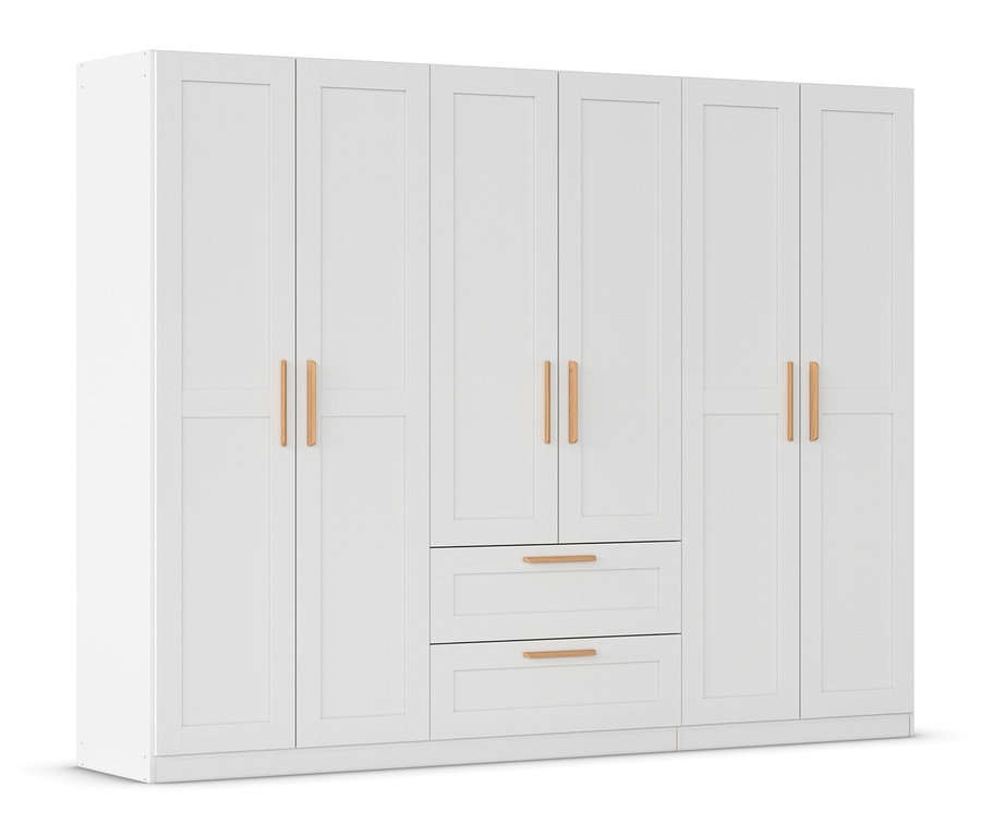 Weißer, sechstuÌˆriger DrehtuÌˆrenschrank »Quadra-Spin Country« von rauch mit Griffen.