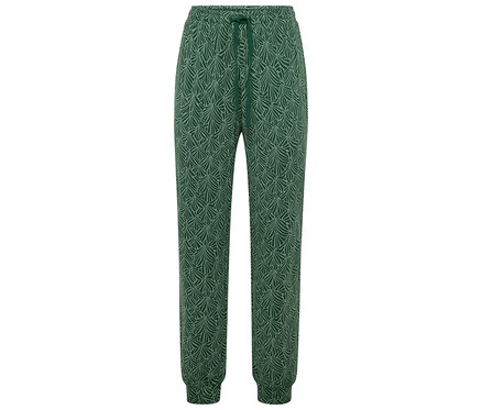 Pyjamahose, grün mit Alloverprint