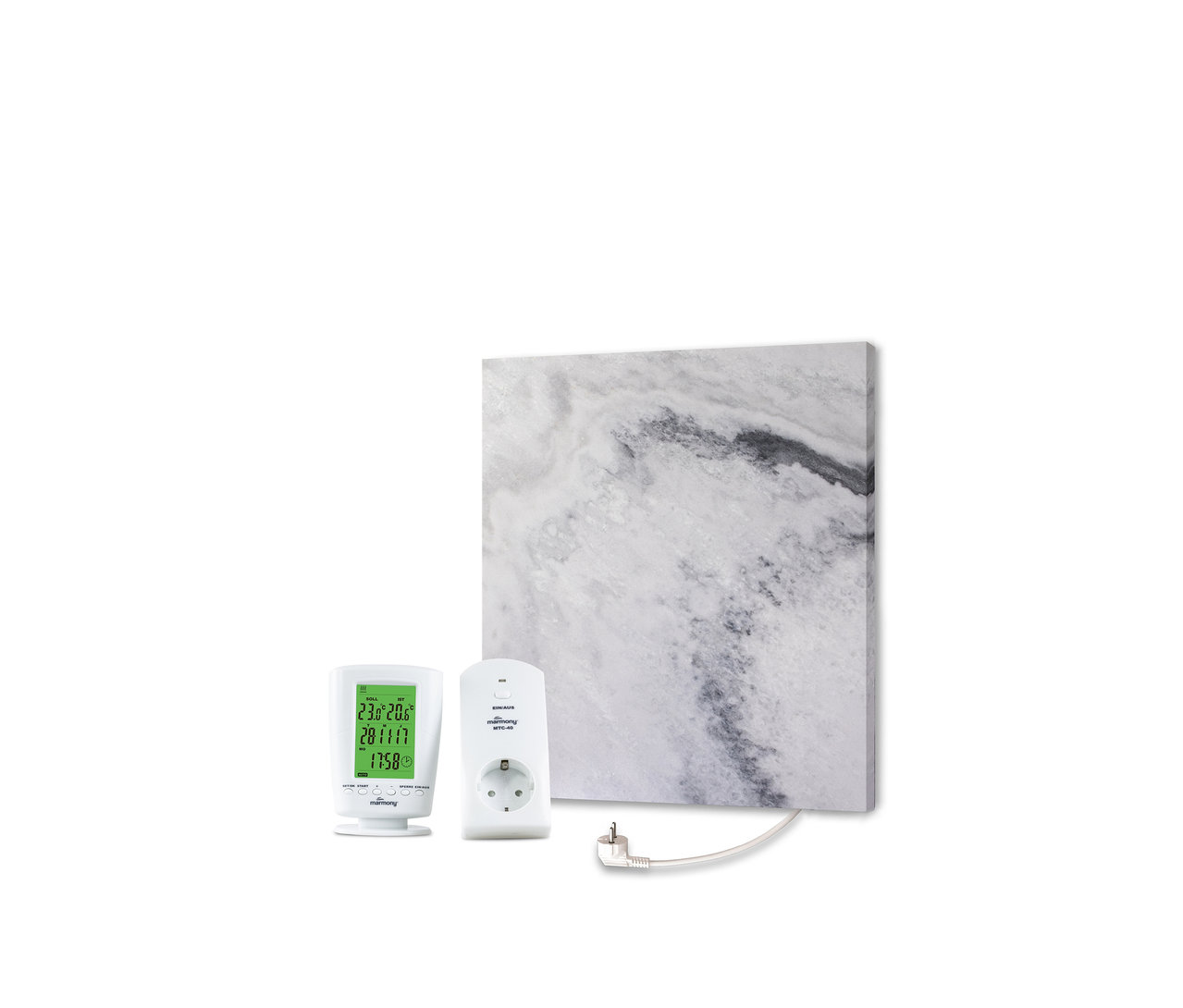 Marmony®-Infrarotheizkörper »Carrara-Optik C 480«, 500 Watt mit Thermostat und Stecker.