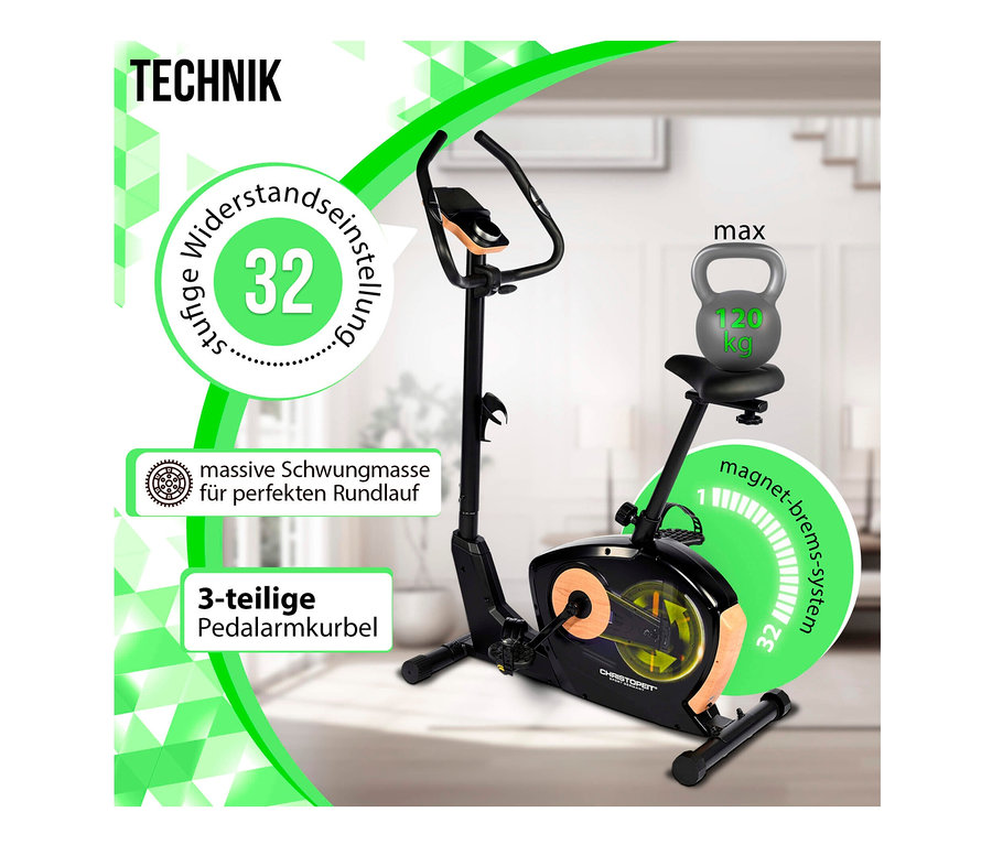 Schwarzer Heimtrainer Ergometer »ET 3.1« mit schwarzem Sitz und Lenker.