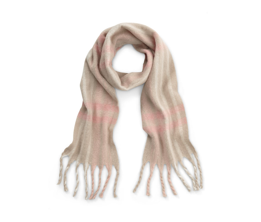 Karierter Webschal mit Fransen.