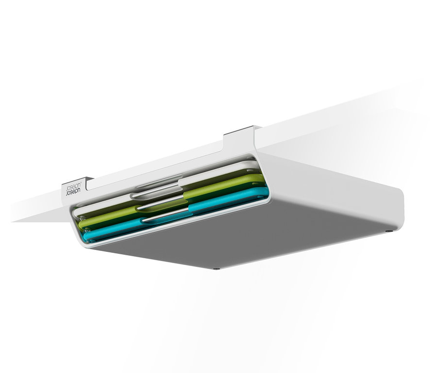 Joseph Joseph Schneidebrett-Set »Folio Slim« im weißen Halter.