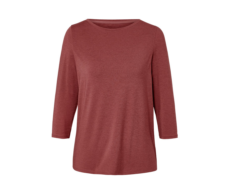 Terrakottafarbenes Funktionsshirt mit 3/4-Arm.