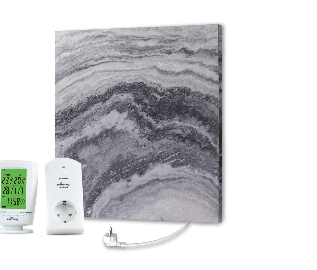 Marmony®-Infrarotheizkörper »Carrara-Optik C 480«, 500 Watt mit Thermostat und Stecker.