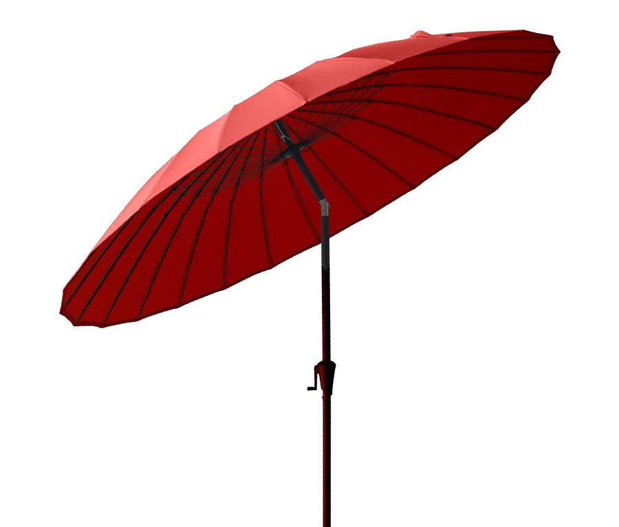 Roter Leco Shanghai Sonnenschirm mit einem Durchmesser von 270 cm.