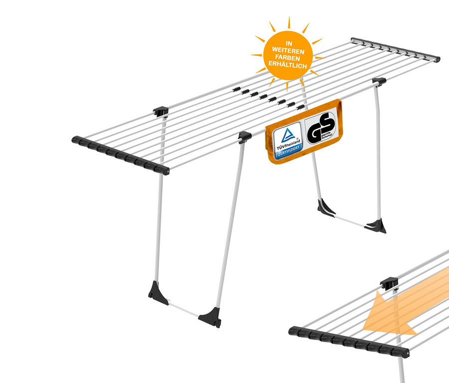Weißer Yoursol Teleskop-Wäscheständer.