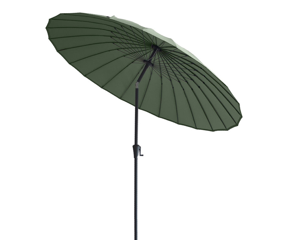 Ein grüner Leco Shanghai Sonnenschirm mit einem Durchmesser von 270 cm.