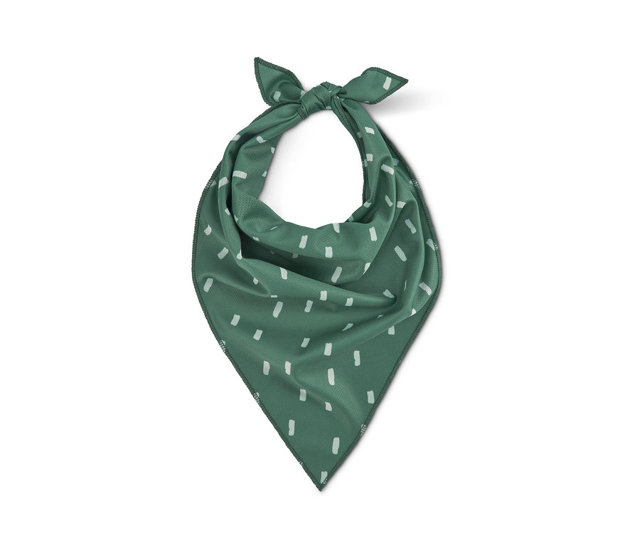 Ein grünes Hundehalstuch mit weißen Punkten, 2 Stück