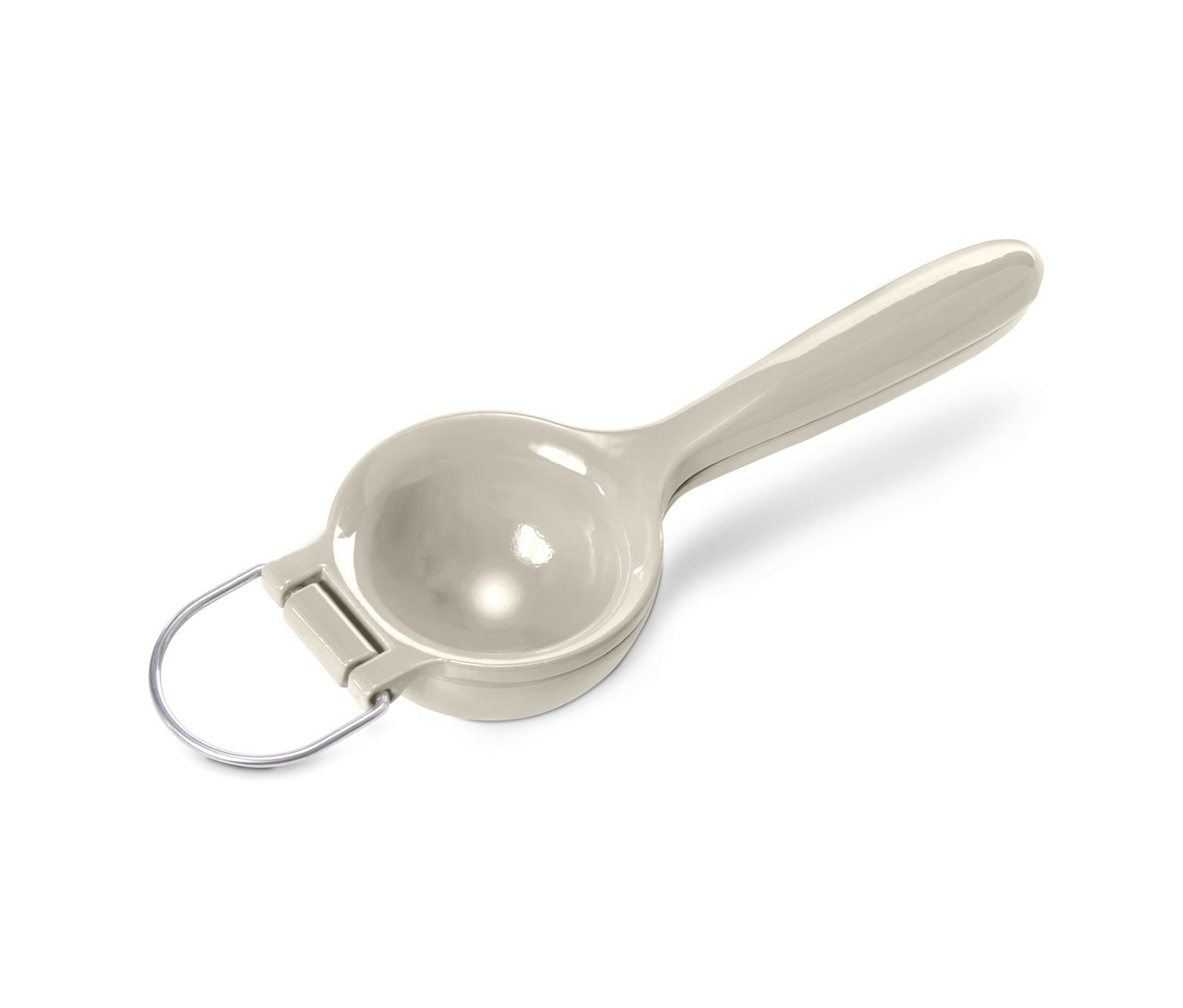 Eine hellbeige Zitruspresse.