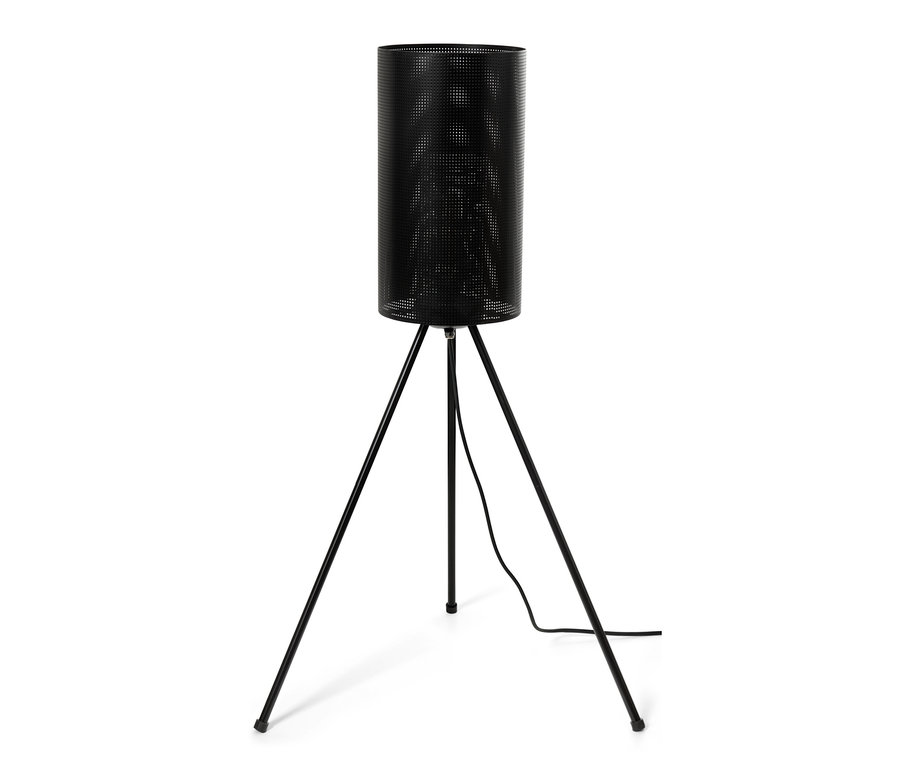 Eine schwarze LED-Outdoor-Dreibeinleuchte.