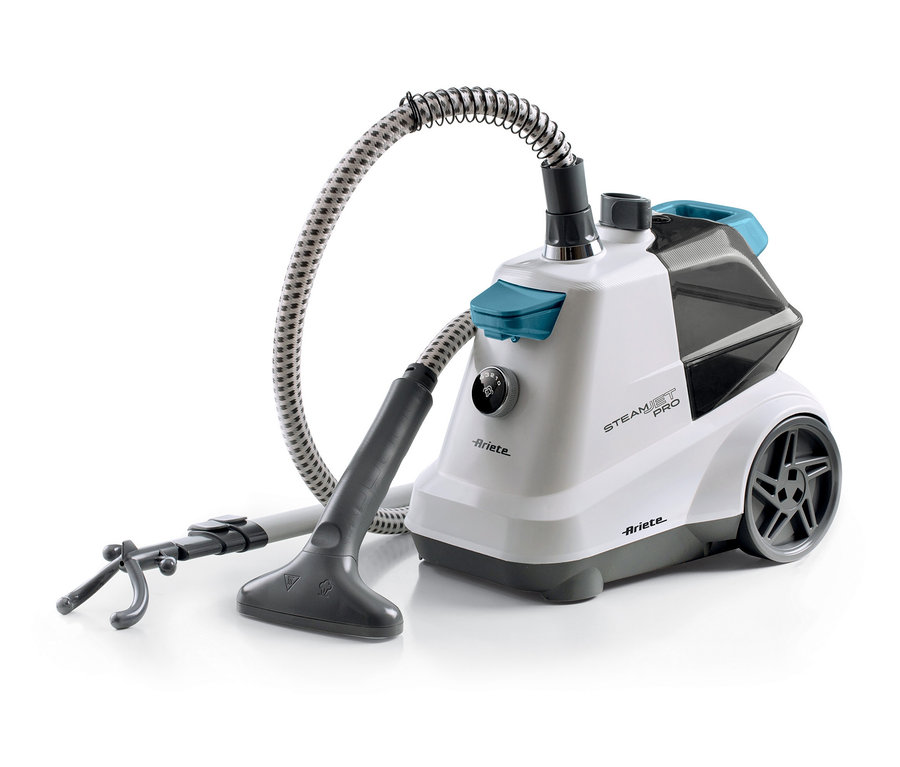 Weißer Ariete Dampfglätter »Steam Jet Pro« mit grauem Schlauch.