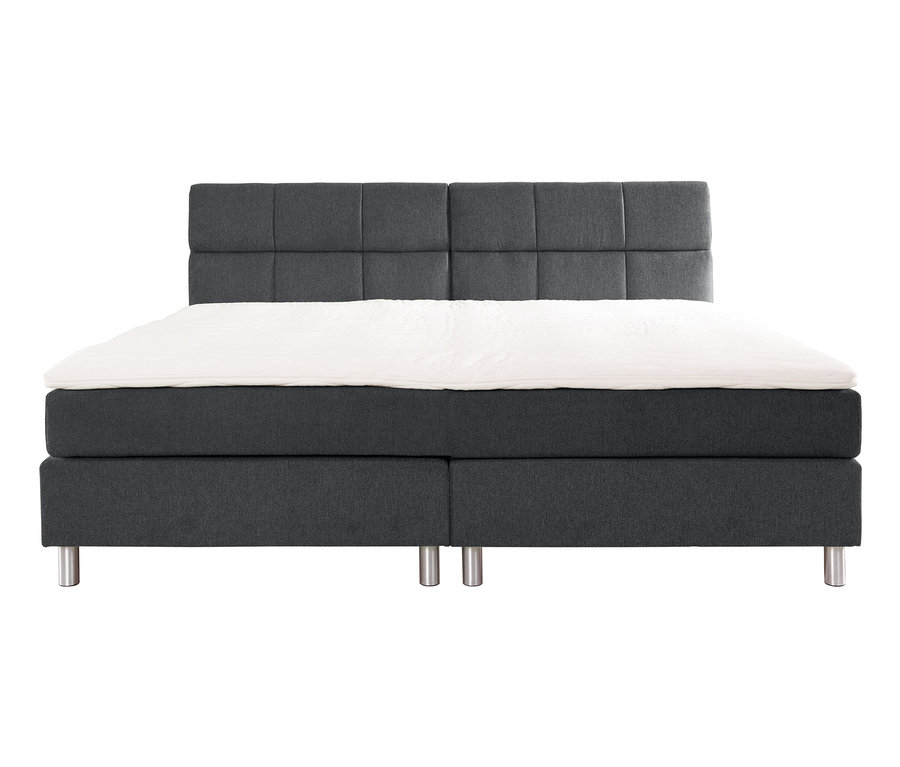 Frontansicht eines Familienbettes, ca. 240 x 200, dunkelgrau.