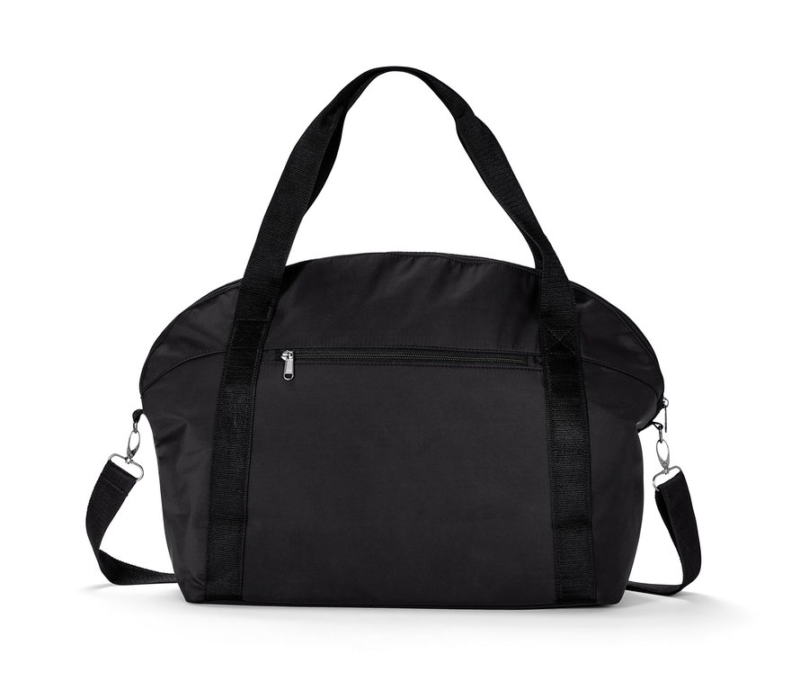 Schwarze Sporttasche.
