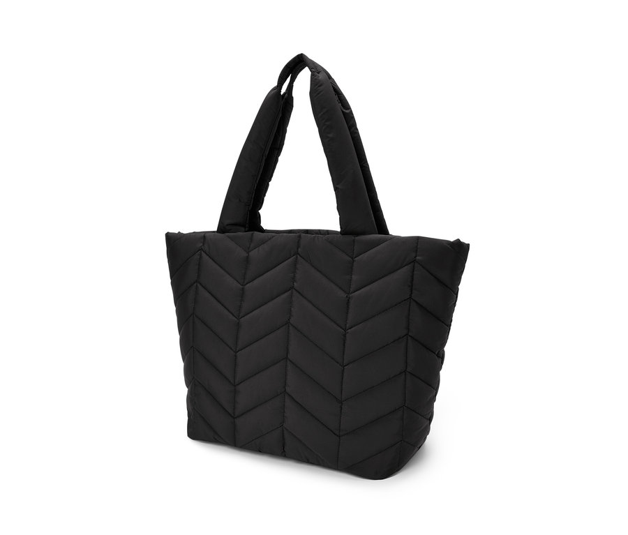 Leder Tchibo Handtasche Schwarz Gesteppter Shopper Online