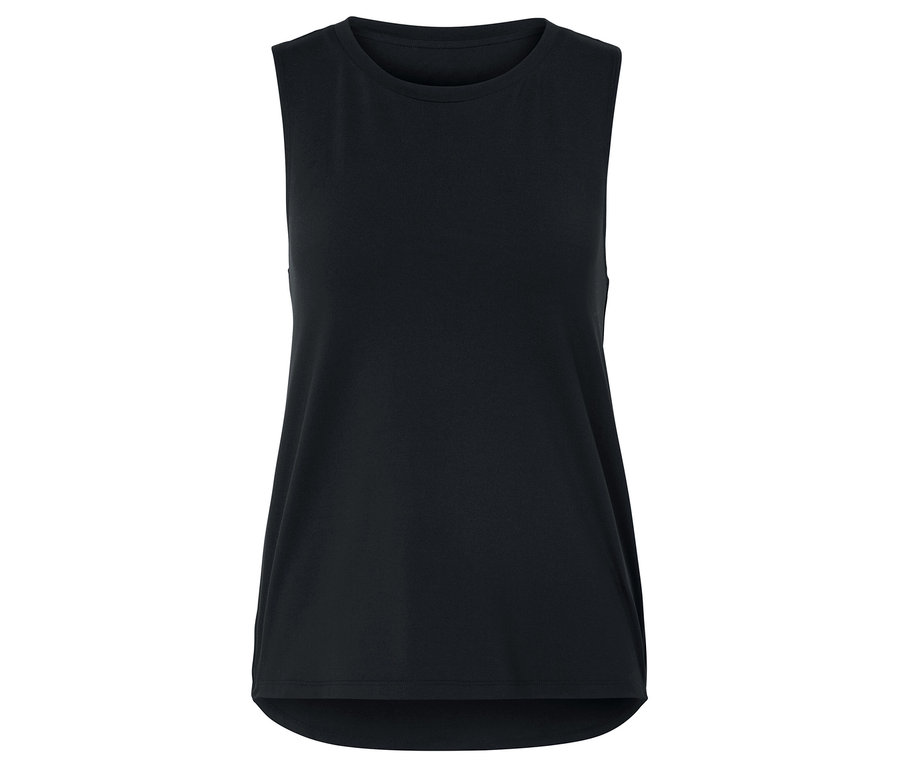Schwarzes, lockeres Tanktop.