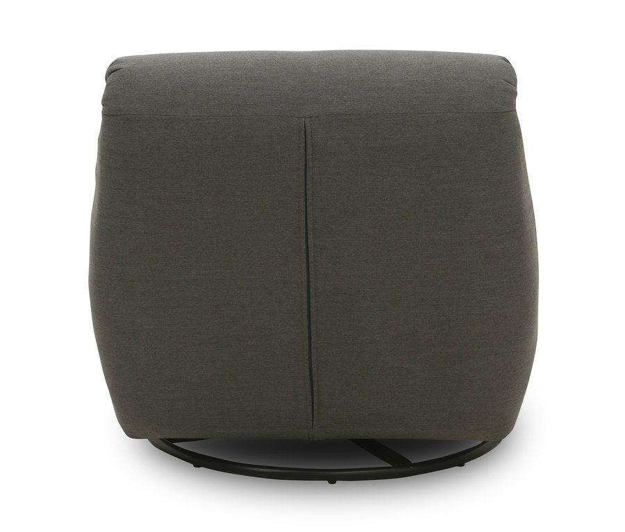 Rückansicht des Domo Collection Drehsessels mit Sunbrella®-Stoff, Flanelle.