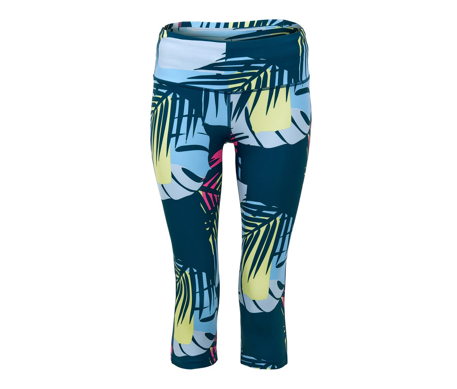 3/4-Sporttights mit Palmenmuster.