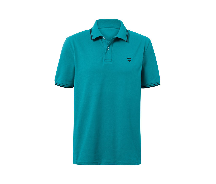 Aqua Piqué-Poloshirt.