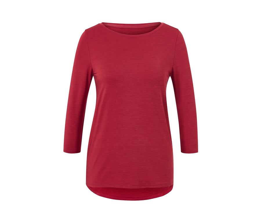 Rotes Funktionsshirt mit 3/4-Arm.