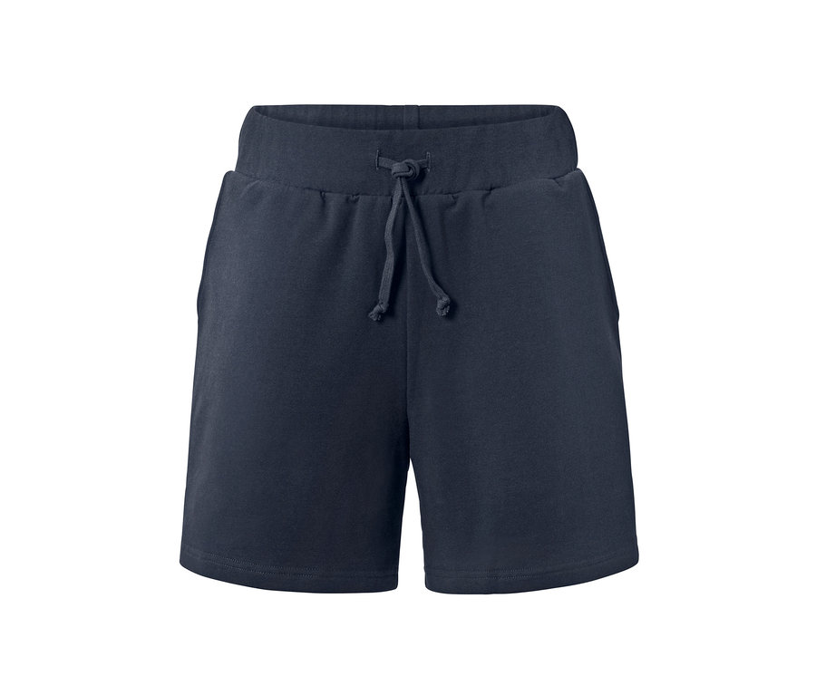 Marineblaue Sweatshorts mit Kordelzug in der Taille.