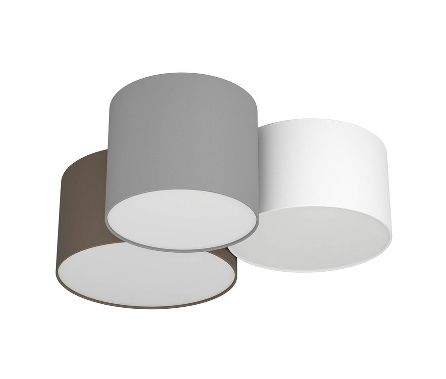 Eglo Deckenleuchte »Pastore« mit drei Schirmen in Braun, Grau und Weiss.