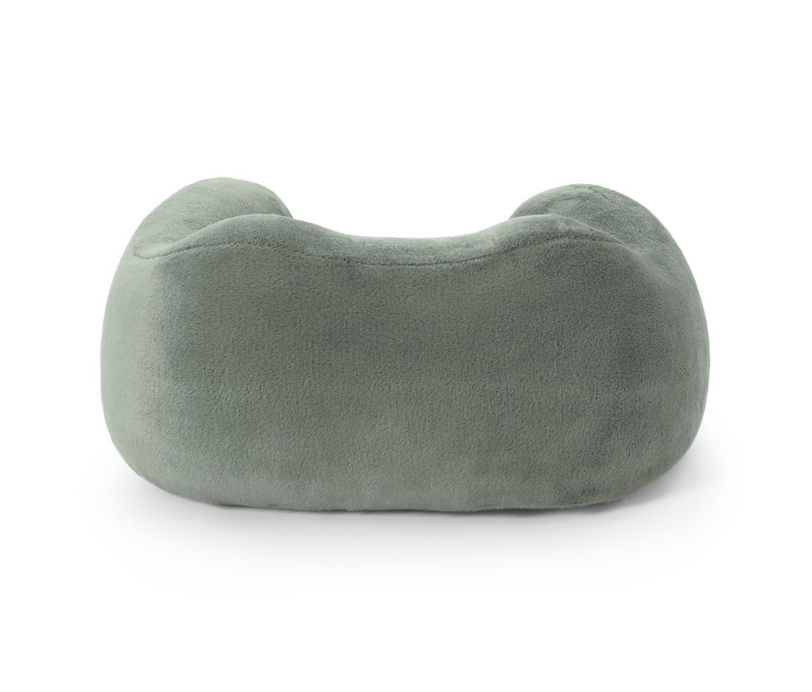 Graues Nackenkissen mit Vibrationsmassage.