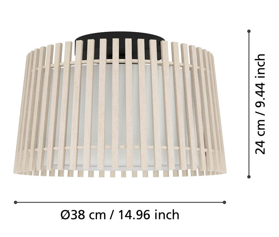 Eglo Deckenleuchte »Fattoria« mit hellem Holzschirm.