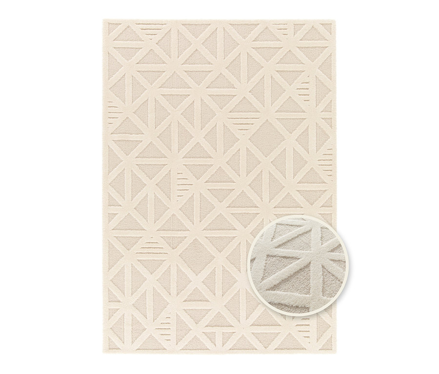 Cremefarbener Teppich »Cosmo« Geo, ca. 200 x 290 cm und ca. 160 x 230 cm.