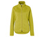 Gelbgrüne Fleecejacke mit Reißverschluss und Kragen.
