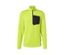 Limefarbenes Outdoor-Funktionsshirt mit langen Ärmeln und schwarzer Brusttasche.
