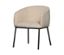 Ein Woood Stuhl »Leon«, naturfarben meliert, mit schwarzen Metallbeinen.