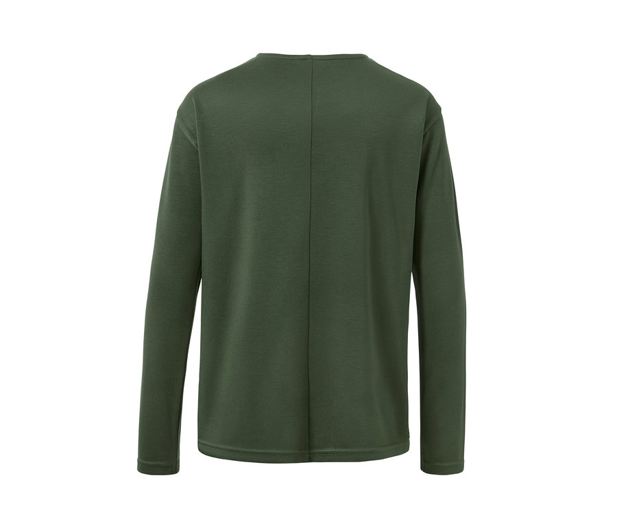 Dunkelgrünes Blusenshirt von hinten.