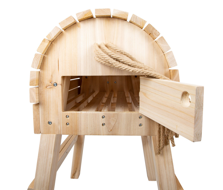 Detailansicht eines naturbelassenen small foot Holzpferds.