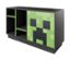 Ein roba Minecraft TV-Lowboard »Creeper« in Schwarzgrau mit einem grünen Creeper-Motiv auf der Tür.