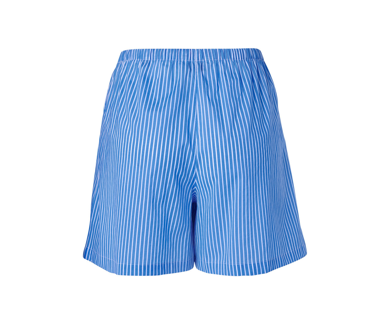 Blaue Web-Shorts mit weißen Streifen.