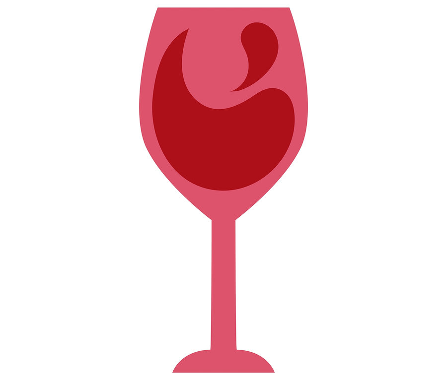 Rotes Weinglas, möglicherweise im Zusammenhang mit dem Spiel »Welt der Weine«.