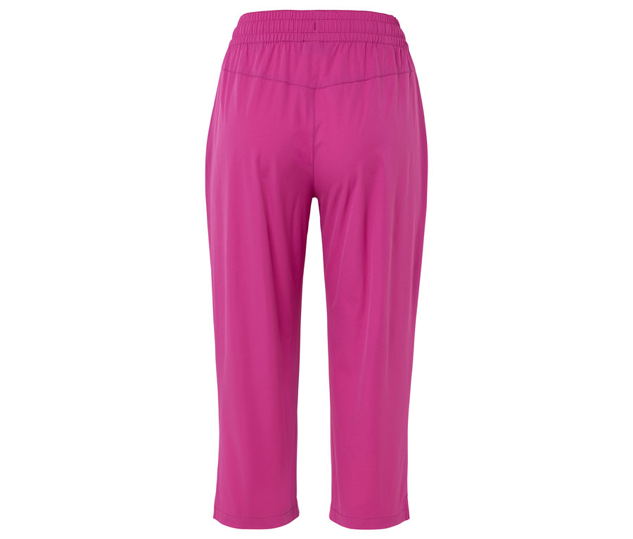 Rückansicht einer pinken Hose mit elastischem Bund.