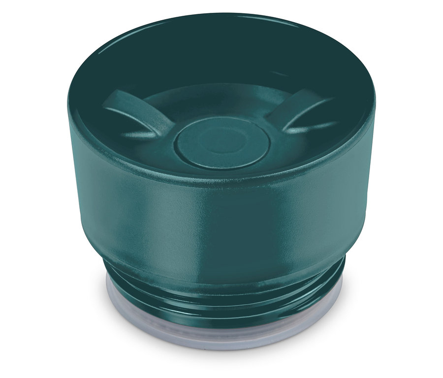 Deckel für Coffee-to-go-Becher, Streifen, in dunklem Grün.