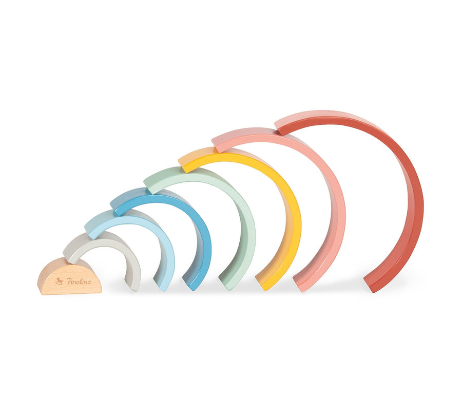 Pinolino Holz-Regenbogen »Ruby« Spielzeug aus sieben verschiedenfarbigen Bögen.