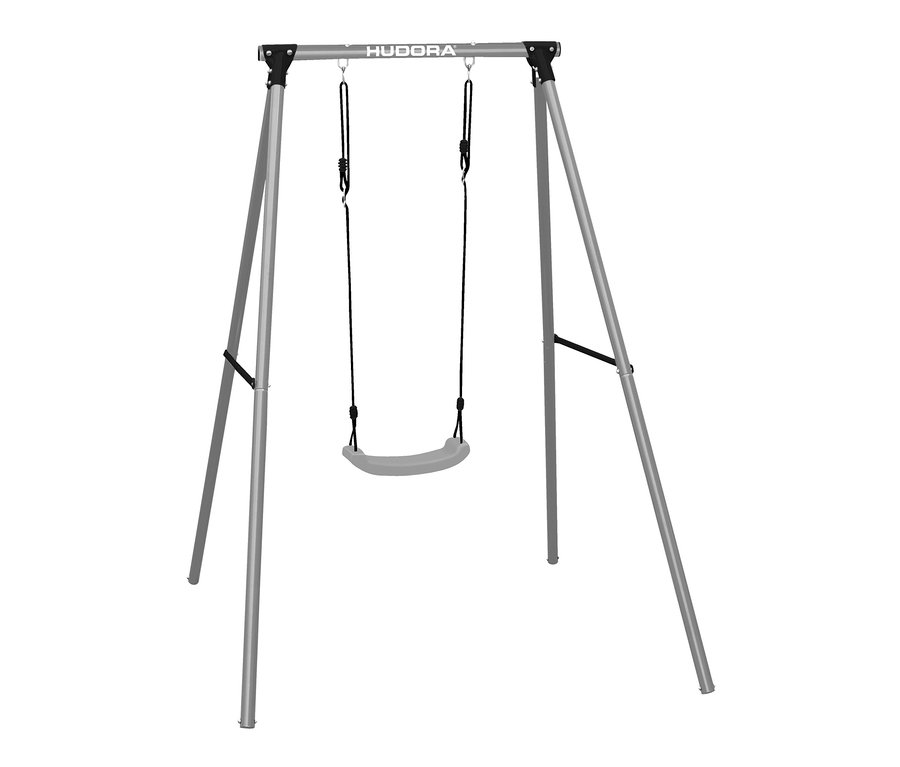 Graue HUDORA Schaukel »Start« mit schwarzen Seilen.