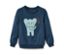 Blaues Kinder-Sweatshirt mit angerauter Innenseite und Elefantenmotiv.