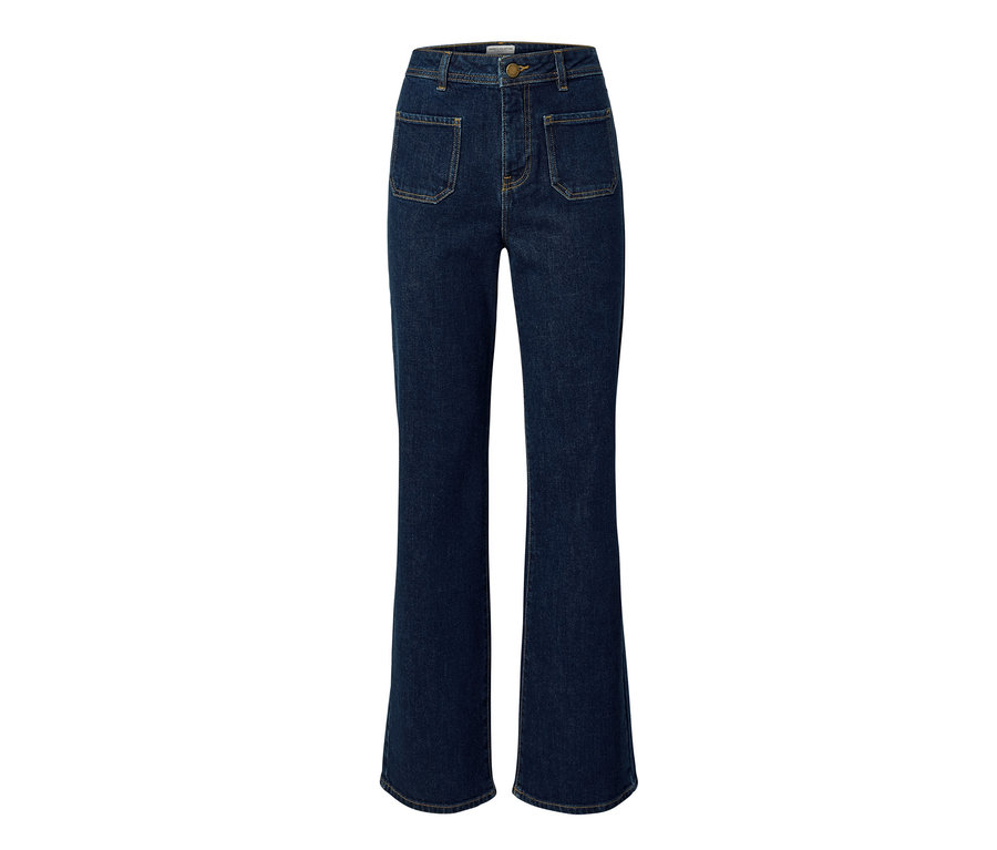 Eine dunkelblaue Flared Jeans – Fit »Cara«.