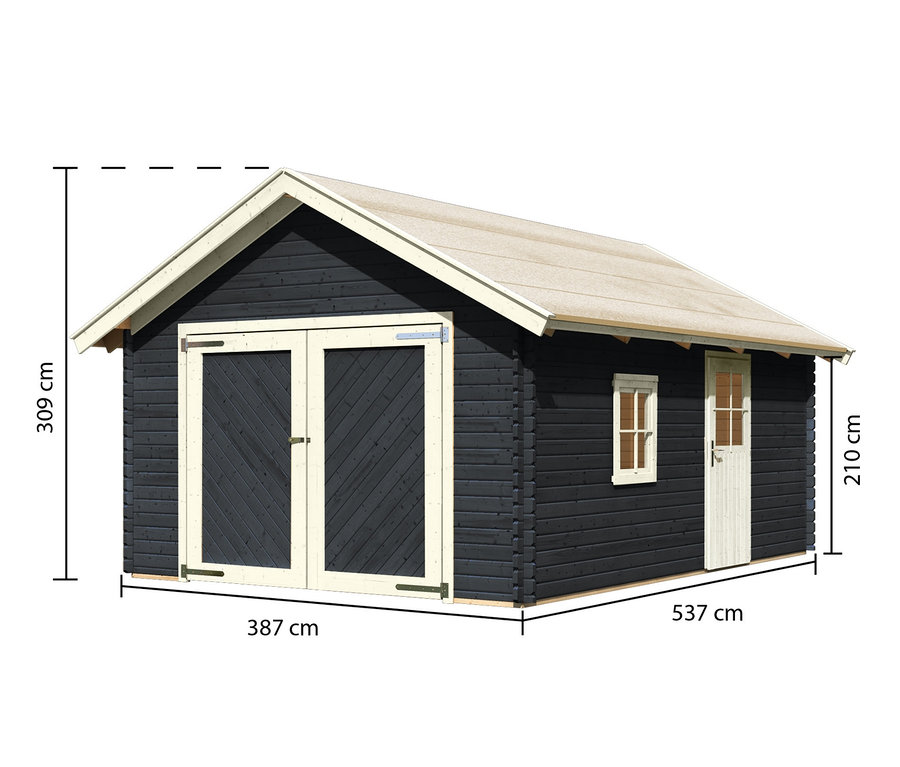 Abbildung von Karibu Premium Blockhausgarage mit Satteldach, 40 mm, (Geert).