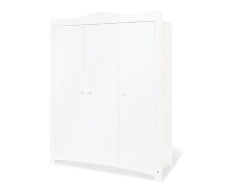 Weißer Schrank »Florentina« groß mit drei Türen und runden Knöpfen.