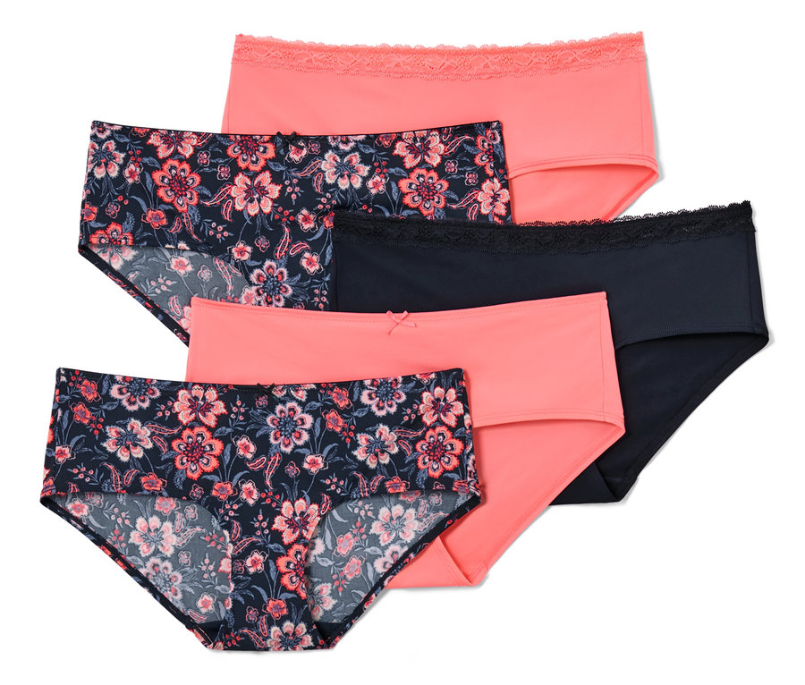 Fünf blaue Pantys.