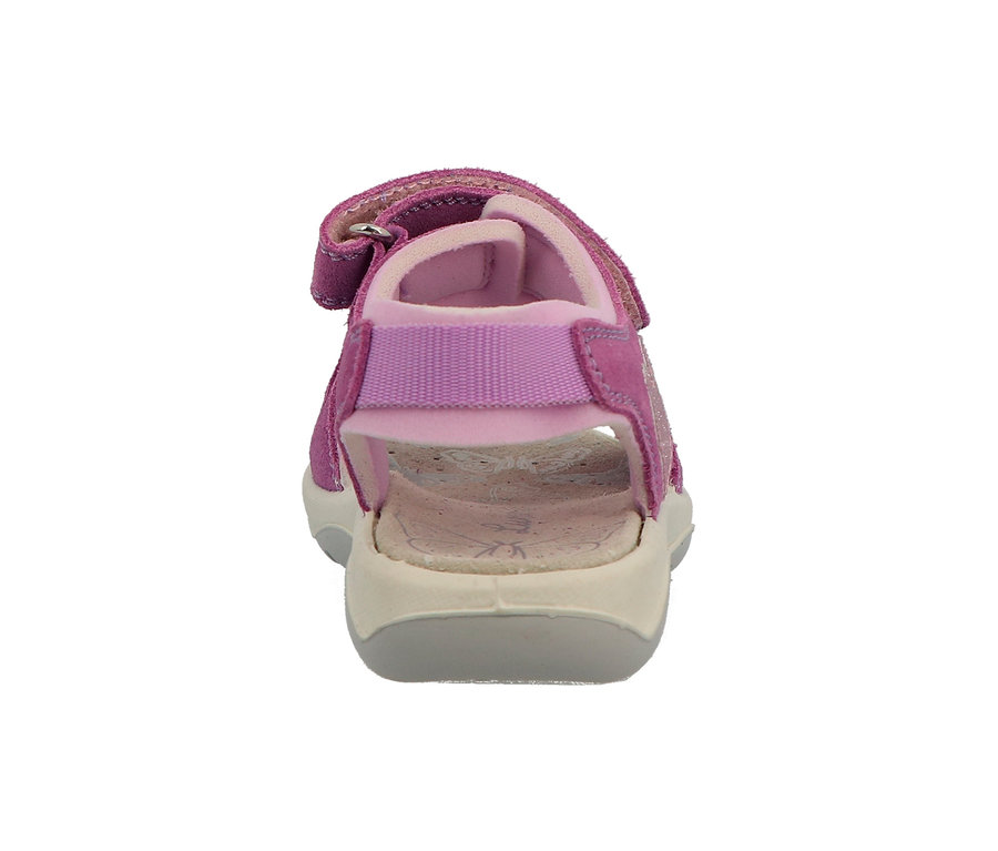 Rückansicht einer pinken Lurchi Sandale.