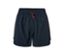 Dunkelblaue Badeshorts mit rotem Kordelzug.