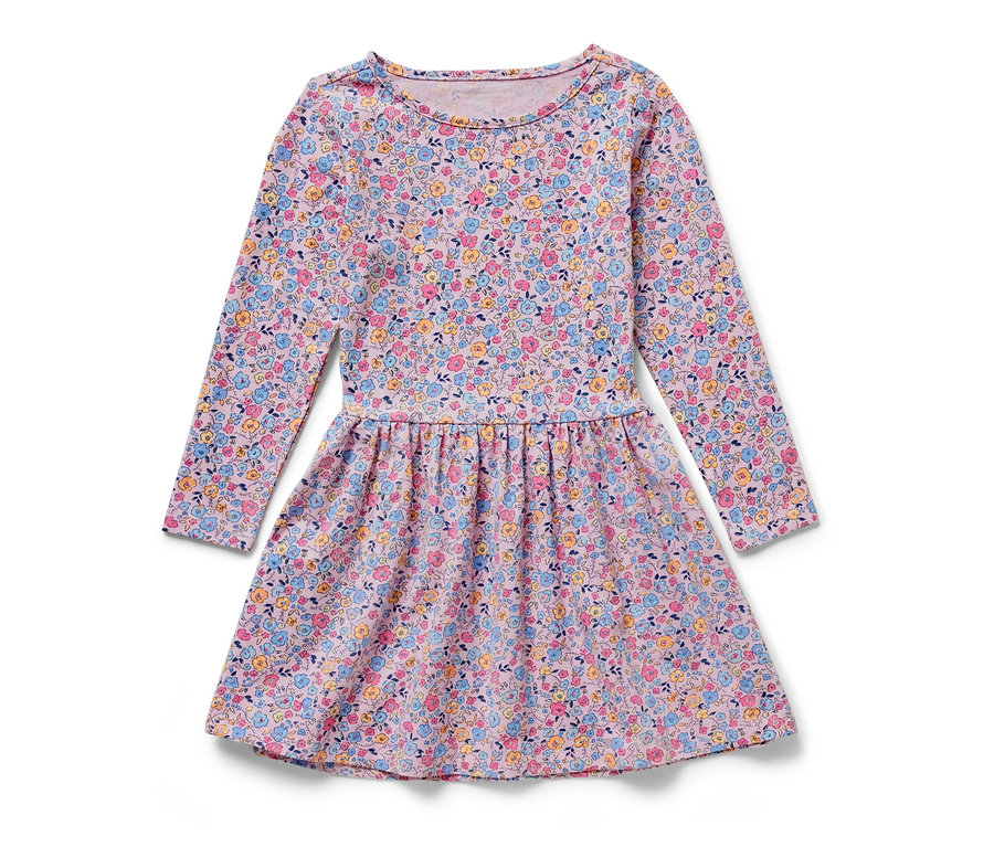 Kinder-Jerseykleid mit Blumenmuster.